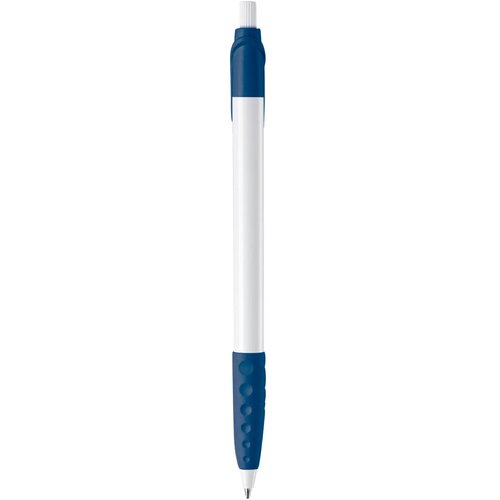 Balpen Cosmo grip hardcolour wit / donkerblauw