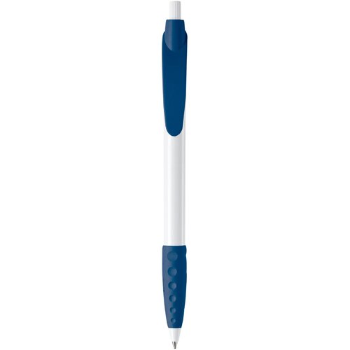 Balpen Cosmo grip hardcolour wit / donkerblauw