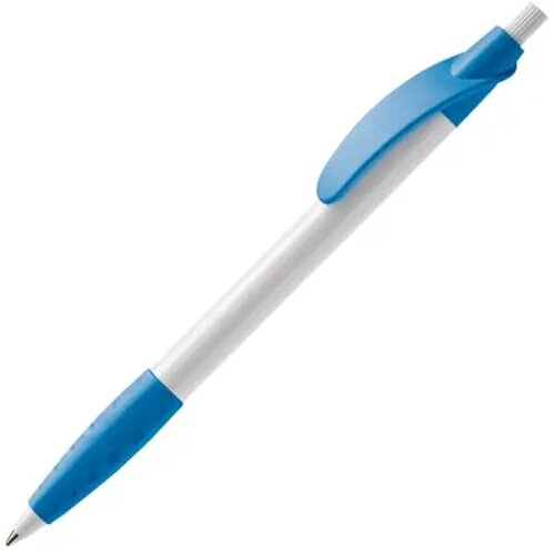 Balpen Cosmo grip hardcolour wit / lichtblauw