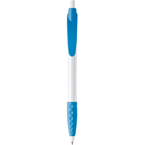 Balpen Cosmo grip hardcolour wit / lichtblauw