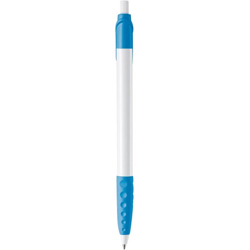 Balpen Cosmo grip hardcolour wit / lichtblauw