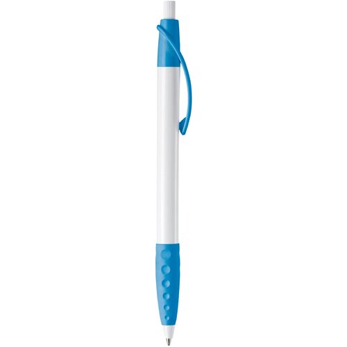 Balpen Cosmo grip hardcolour wit / lichtblauw