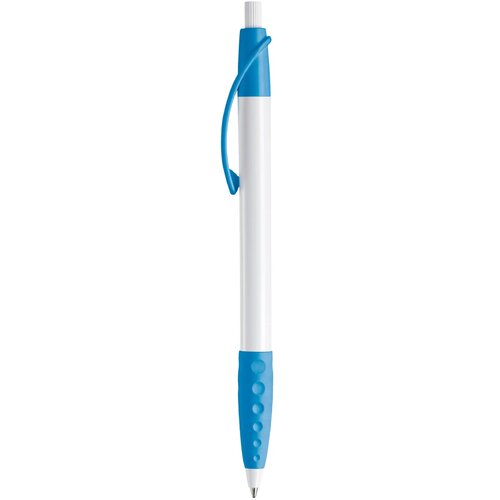 Balpen Cosmo grip hardcolour wit / lichtblauw