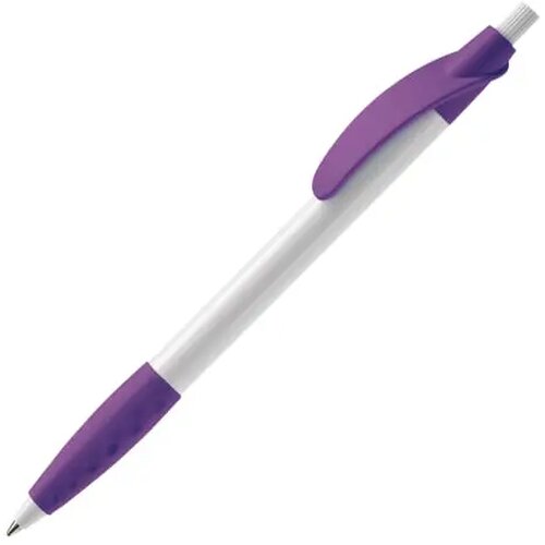 Balpen Cosmo grip hardcolour wit / paars