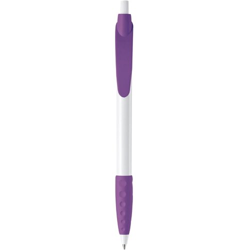 Balpen Cosmo grip hardcolour wit / paars