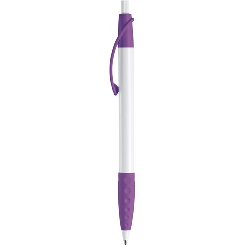 Balpen Cosmo grip hardcolour wit / paars