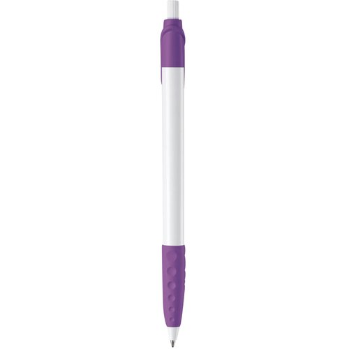 Balpen Cosmo grip hardcolour wit / paars