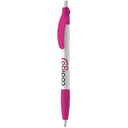 Balpen Cosmo grip hardcolour wit / roze