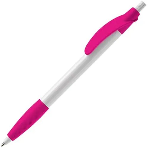 Balpen Cosmo grip hardcolour wit / roze