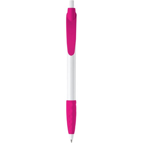 Balpen Cosmo grip hardcolour wit / roze