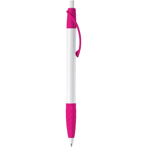 Balpen Cosmo grip hardcolour wit / roze