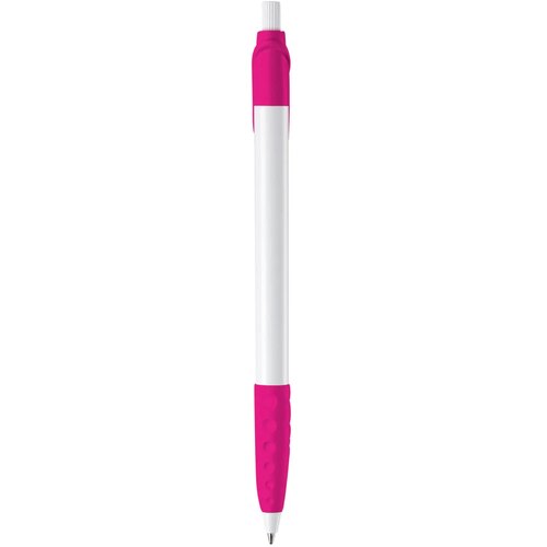Balpen Cosmo grip hardcolour wit / roze