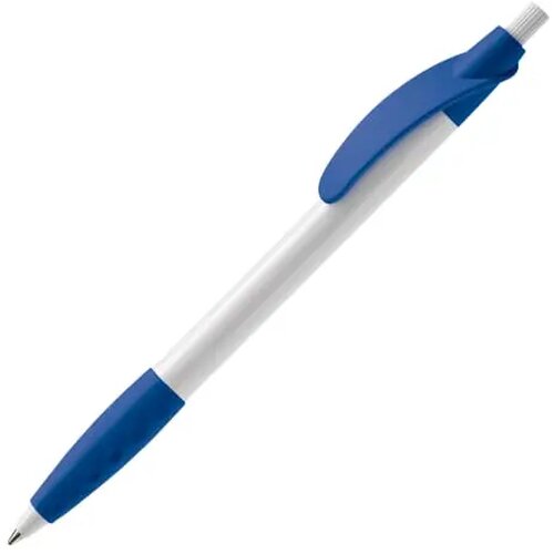 Balpen Cosmo grip hardcolour wit / koningsblauw