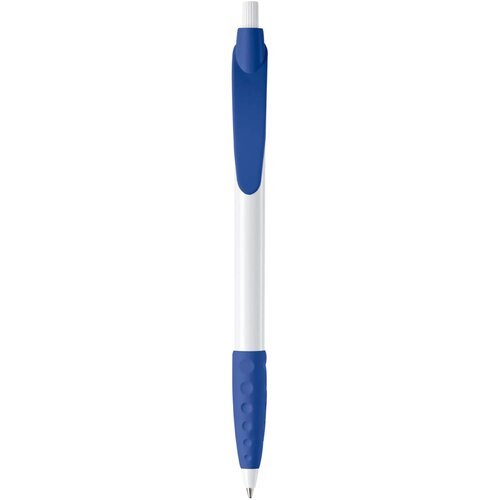Balpen Cosmo grip hardcolour wit / koningsblauw