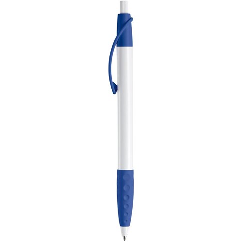 Balpen Cosmo grip hardcolour wit / koningsblauw
