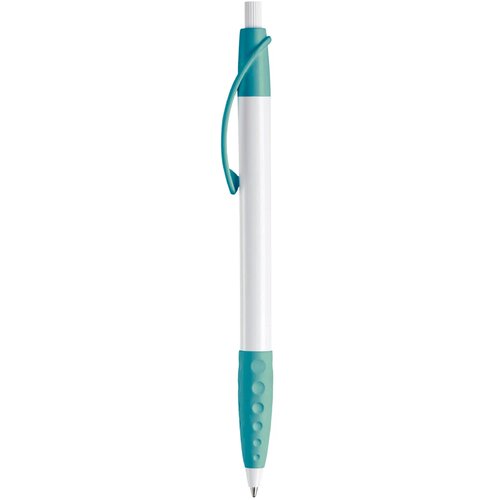 Balpen Cosmo grip hardcolour wit / turquoise