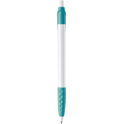 Balpen Cosmo grip hardcolour wit / turquoise