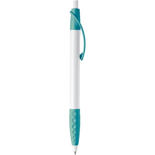 Balpen Cosmo grip hardcolour wit / turquoise