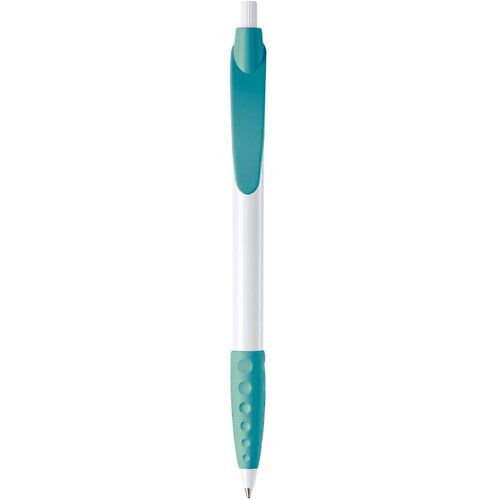 Balpen Cosmo grip hardcolour wit / turquoise