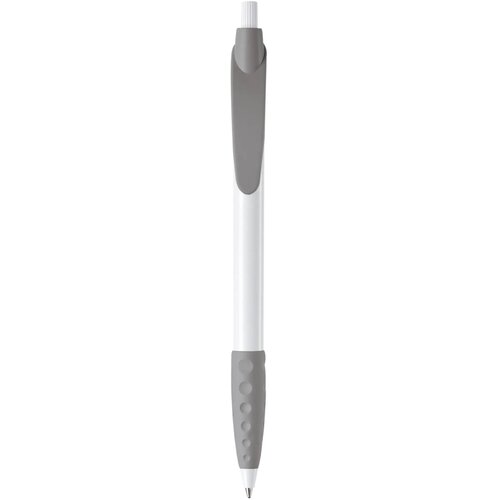 Balpen Cosmo grip hardcolour wit / zilver