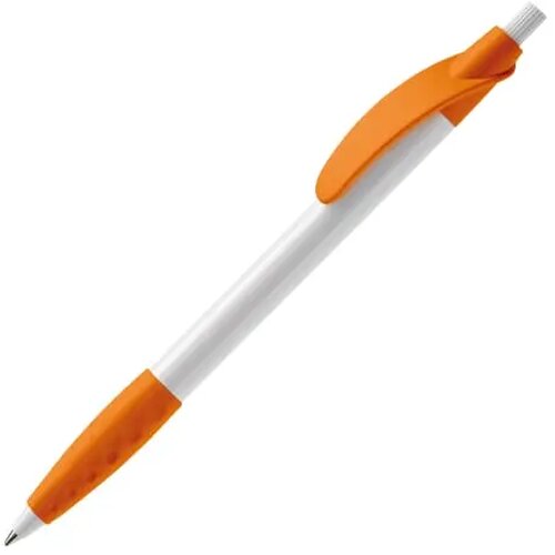 Balpen Cosmo grip hardcolour wit / oranje