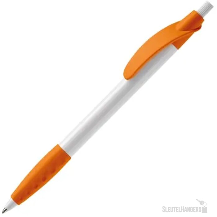Balpen Cosmo grip hardcolour wit / oranje
