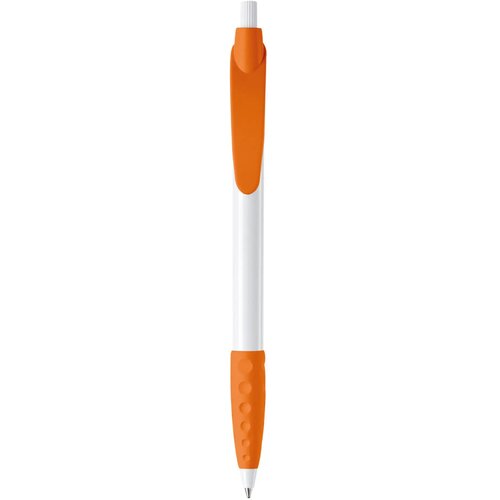 Balpen Cosmo grip hardcolour wit / oranje