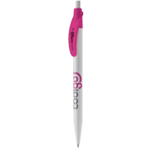 Balpen Cosmo hardcolour wit / roze