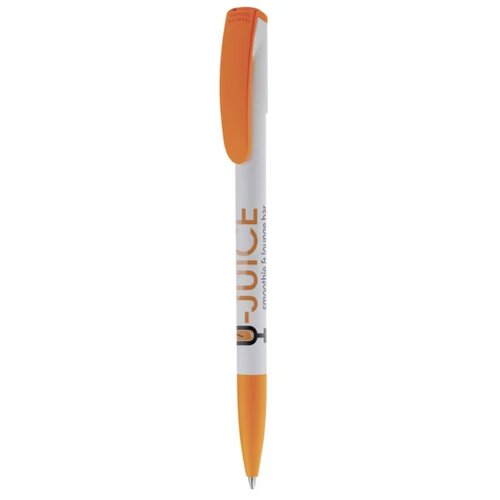Balpen Deniro hardcolour wit / oranje