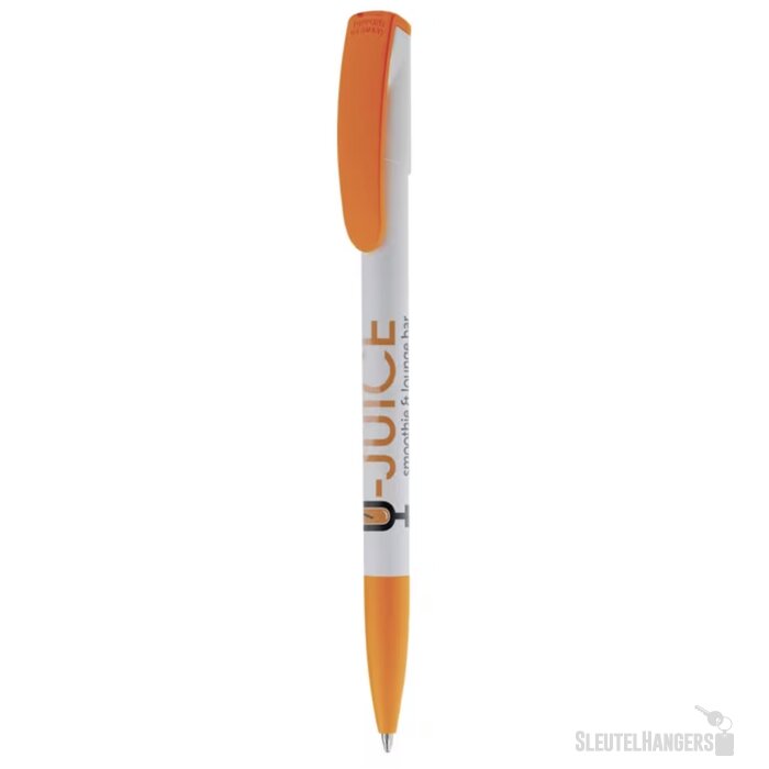 Balpen Deniro hardcolour wit / oranje