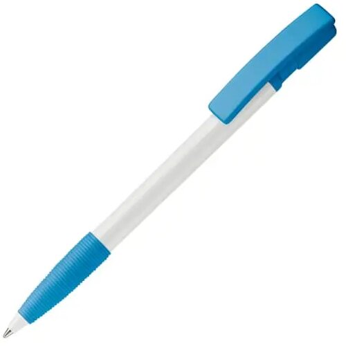 Balpen Nash grip hardcolour wit / lichtblauw