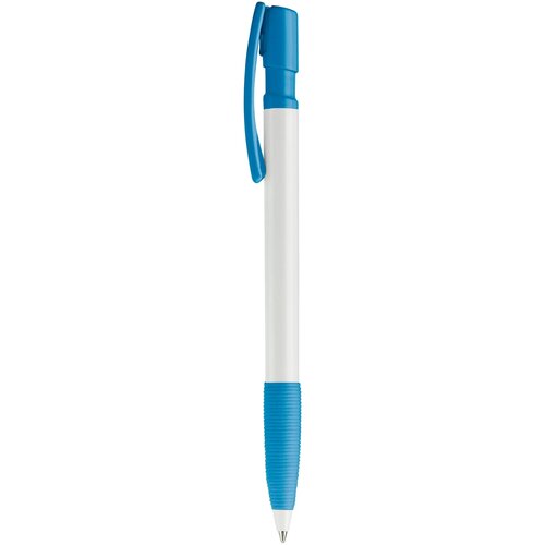 Balpen Nash grip hardcolour wit / lichtblauw