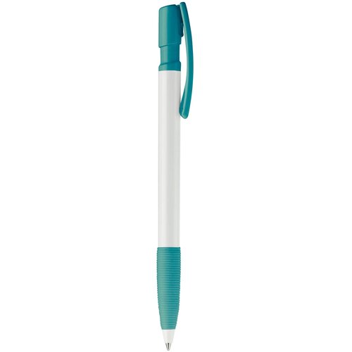 Balpen Nash grip hardcolour wit / turquoise