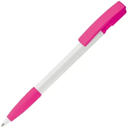 Balpen Nash grip hardcolour wit / roze