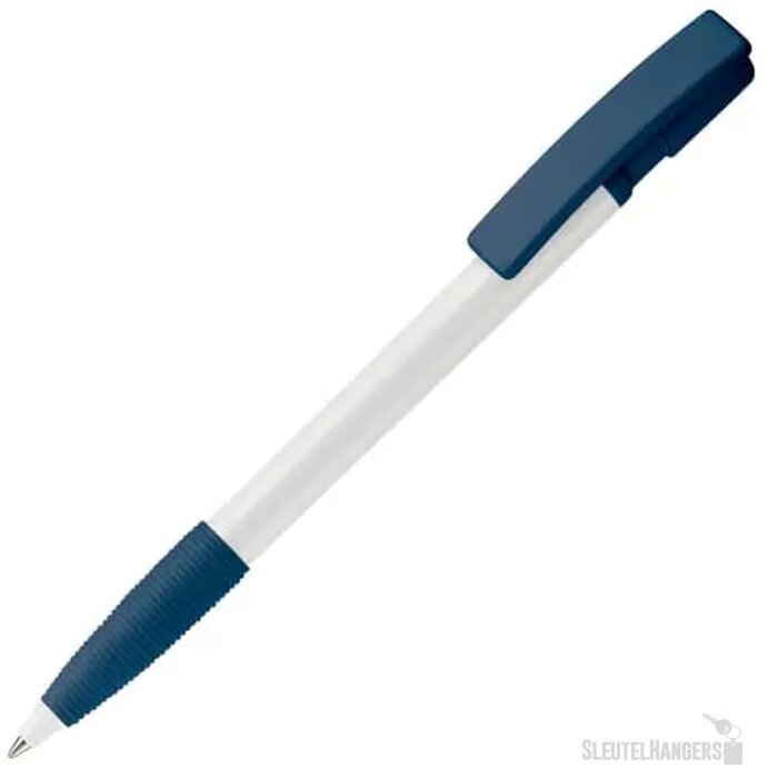 Balpen Nash grip hardcolour wit / donkerblauw
