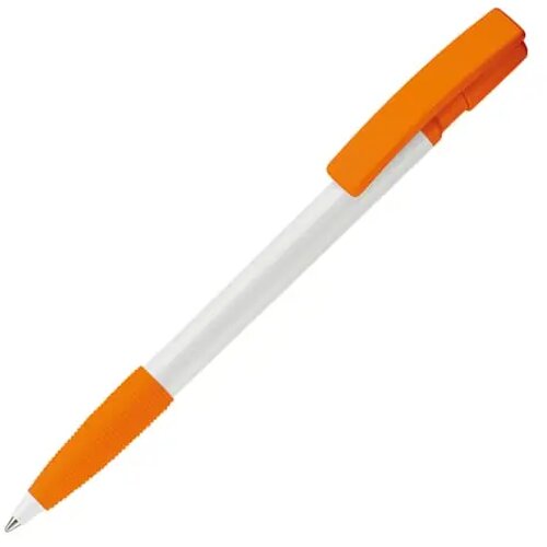 Balpen Nash grip hardcolour wit / oranje
