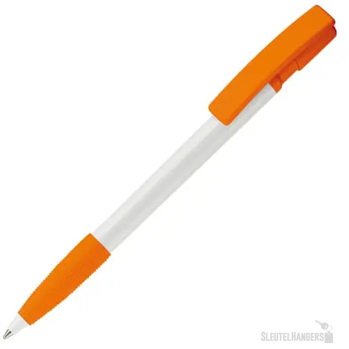 Balpen Nash grip hardcolour wit / oranje