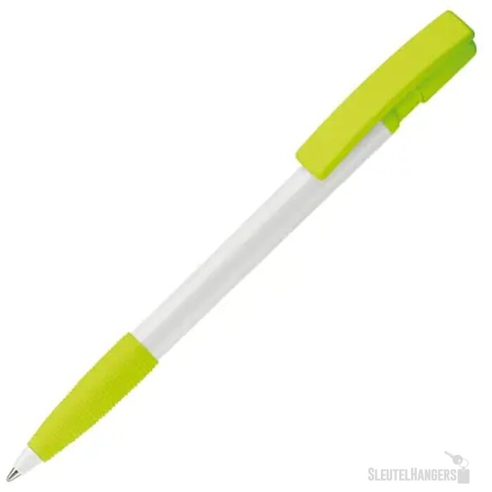 Balpen Nash grip hardcolour wit / lichtgroen