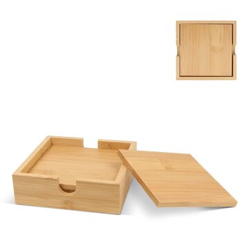 Bamboe onderzetterset (4 stuks) natuur