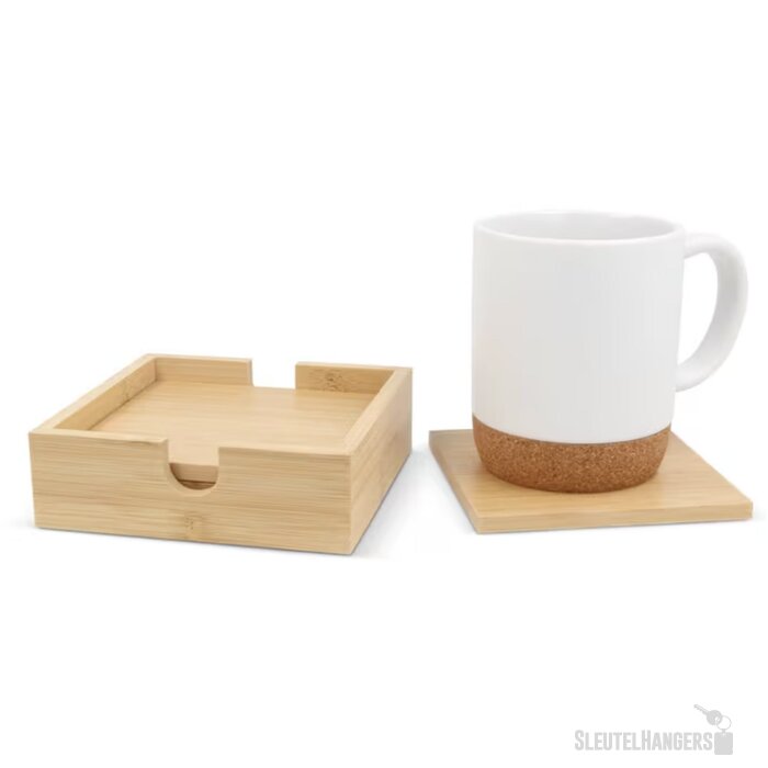 Bamboe onderzetterset (4 stuks) natuur