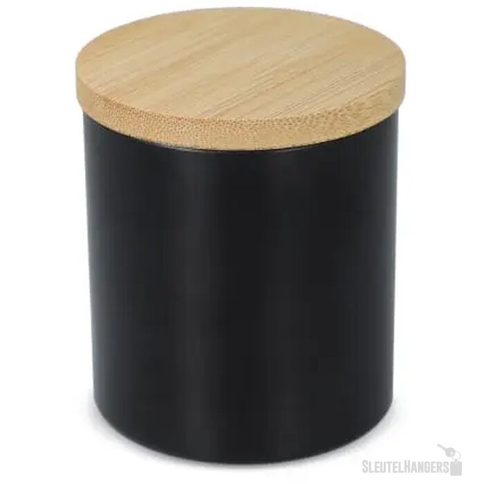 Bhakti plantaardige geurkaars in gerecycled aluminium potje zwart