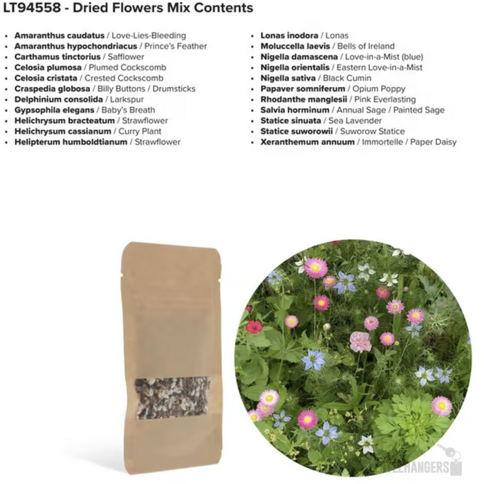 Bloemenzaad droogbloemen 4 gram Bruin