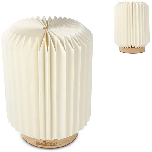 Coollux vouwbare papieren LED lamp Aurora op houten voet (22 cm)