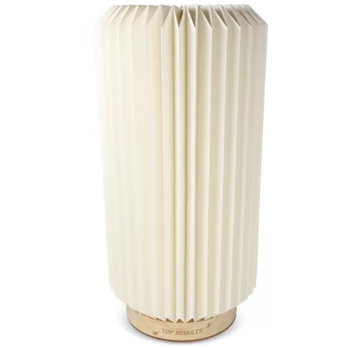 Coollux vouwbare papieren LED lamp Aurora Tall op houten voet, 32cm natuur