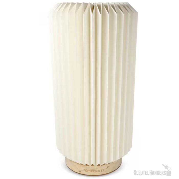 Coollux vouwbare papieren LED lamp Aurora Tall op houten voet, 32cm natuur