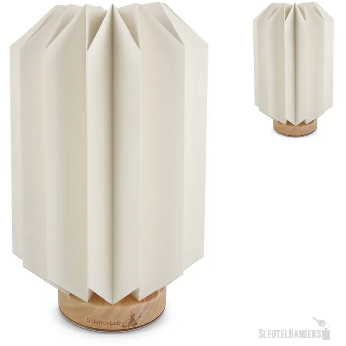 Coollux vouwbare papieren LED lamp Eos op houten voet, 25 cm (brievenbus doos)