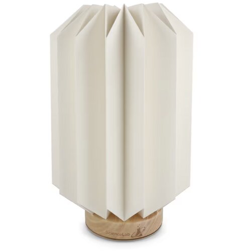 Coollux vouwbare papieren LED lamp Eos op houten voet, 25 cm (brievenbus doos) natuur