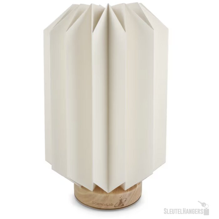 Coollux vouwbare papieren LED lamp Eos op houten voet, 25 cm (brievenbus doos) natuur