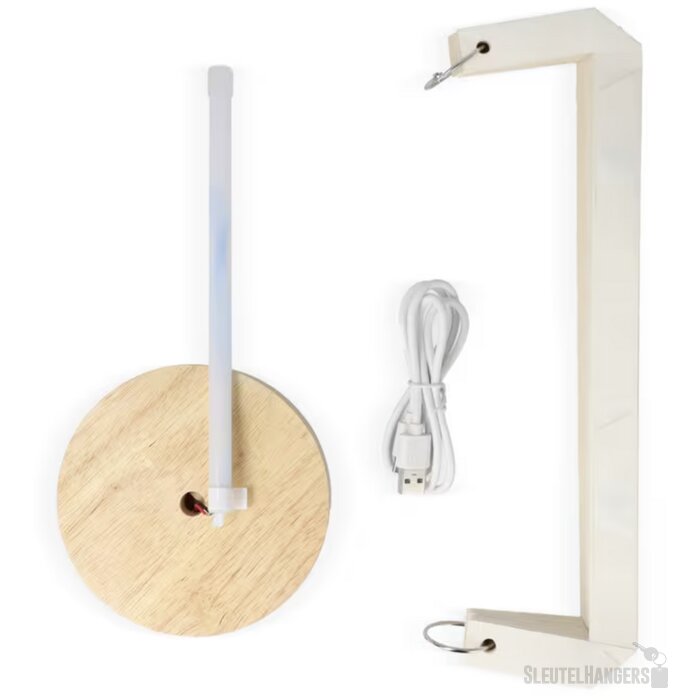 Coollux vouwbare papieren LED lamp Eos op houten voet, 25 cm (brievenbus doos) natuur