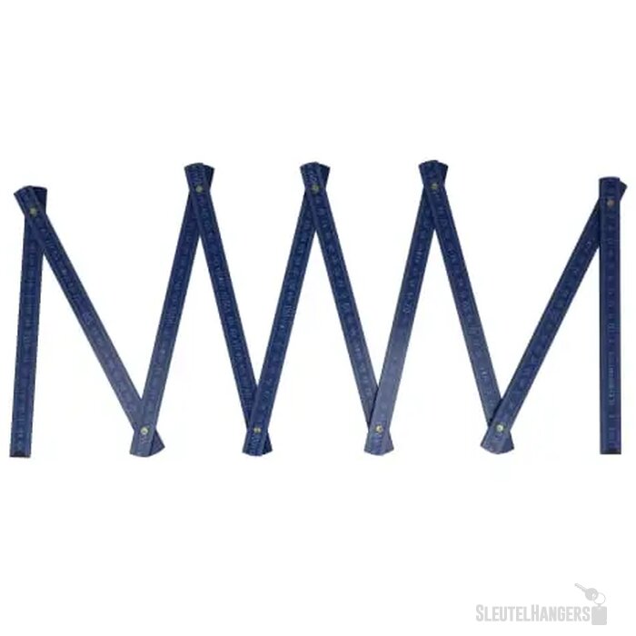 Duimstok hout 2m premium gekleurd donkerblauw